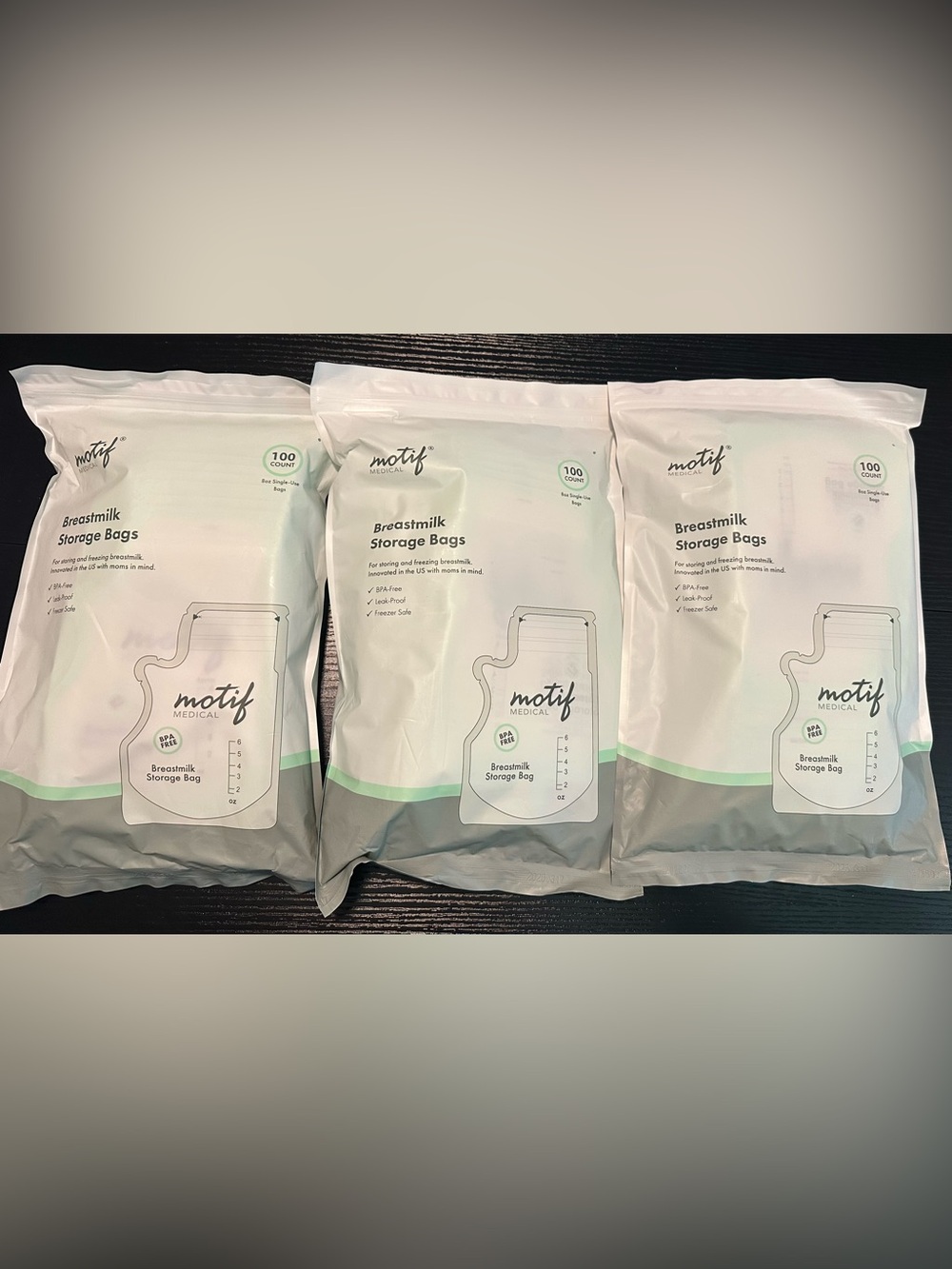 Motif Lot of 3 100 Count Breastmilk Storage Bags NWT